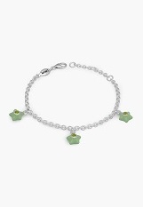 very nice small silver enamel August baby birthstone bracelet